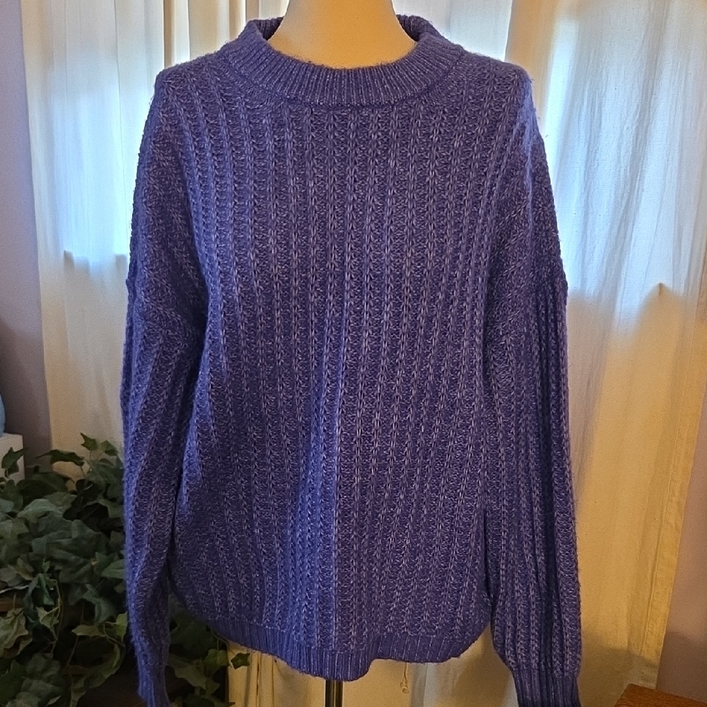 LOFT Textured Purple Sweater